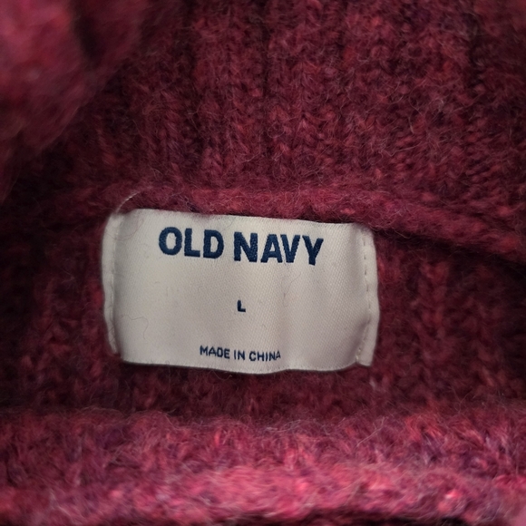 Old Navy Hot Pink Chunky Knit Turtleneck Sweater | Size Large - Picture 4 of 6